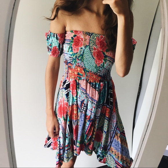 Jaase Patchwork Multi Print Mini Dress - Picture 1 of 7